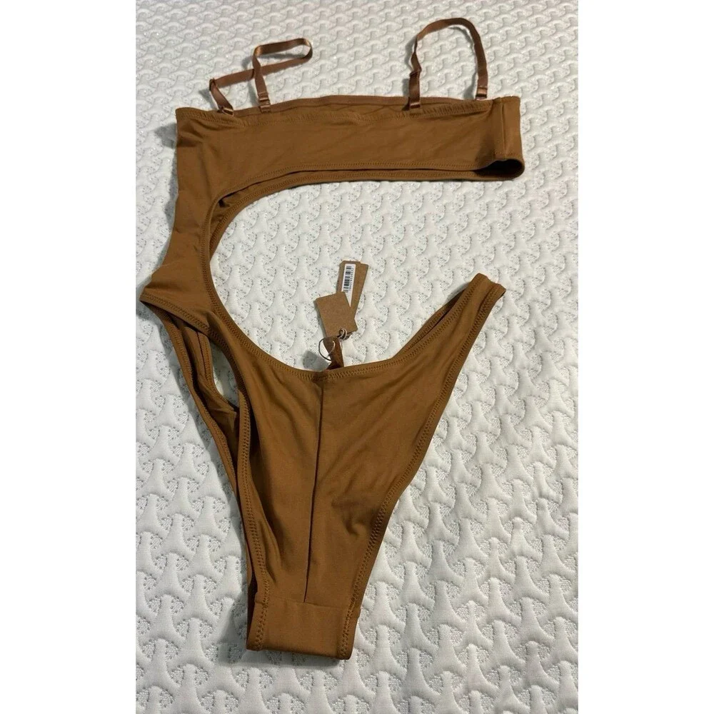 Signature Swim Strapless Monokini Almond XL